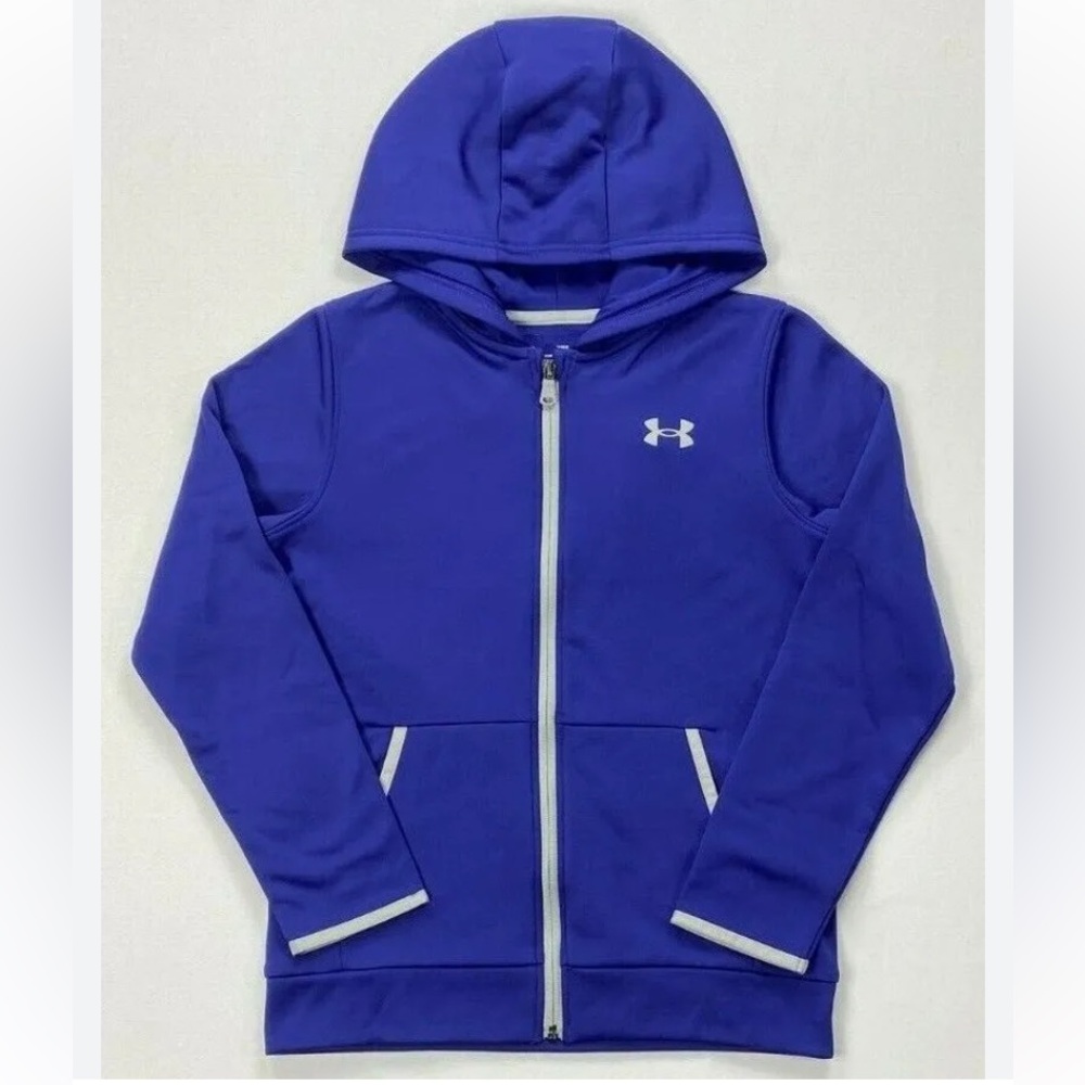 ❌SOLD❌ EUC [Under Armour] Long-Sleeve Full Zip Hooded Sweatshirt Youth L - Picture 7 of 7